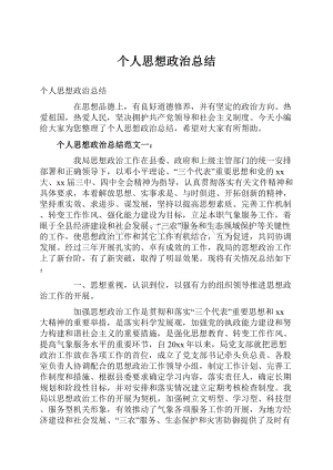 个人思想政治总结.docx