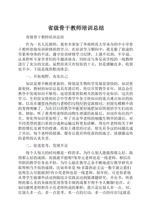 省级骨干教师培训总结Word文档格式.docx