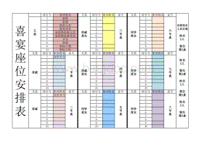 婚宴喜宴安排座位表附座位备注.xlsx