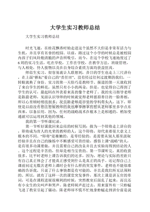 大学生实习教师总结.docx