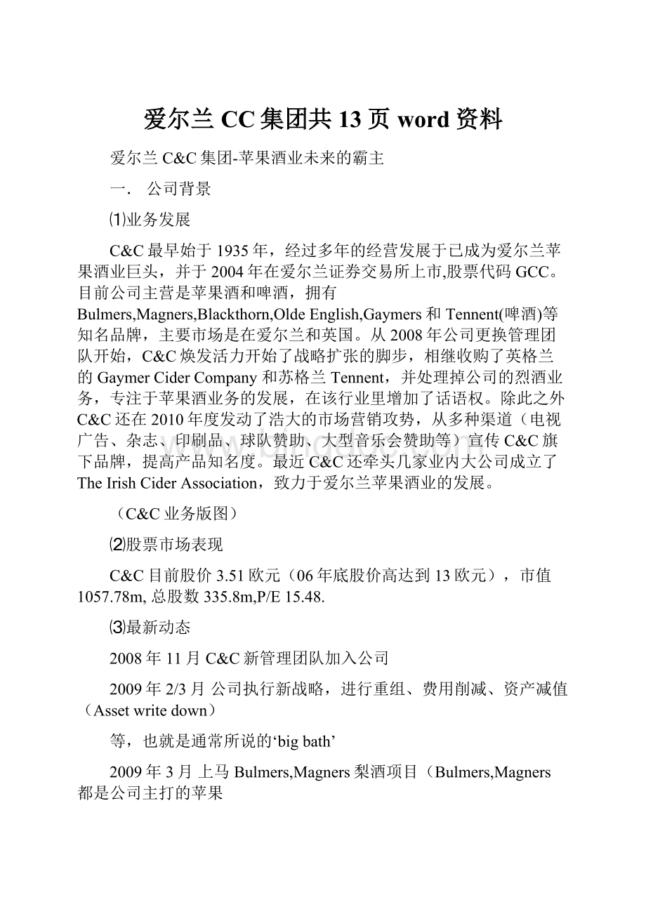 爱尔兰CC集团共13页word资料.docx