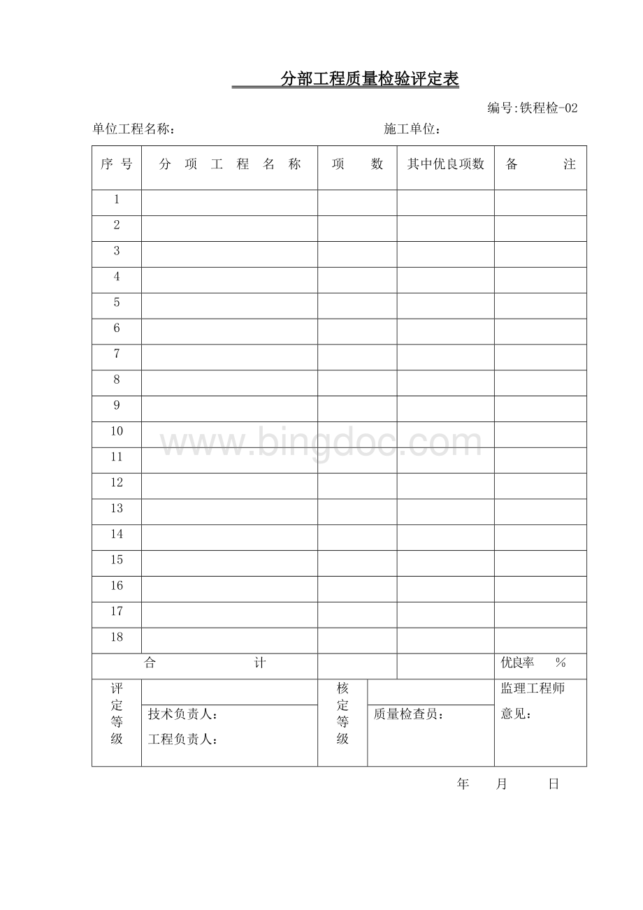 铁路施工工程检查证规范表格大全-铁程检最新.doc_第2页