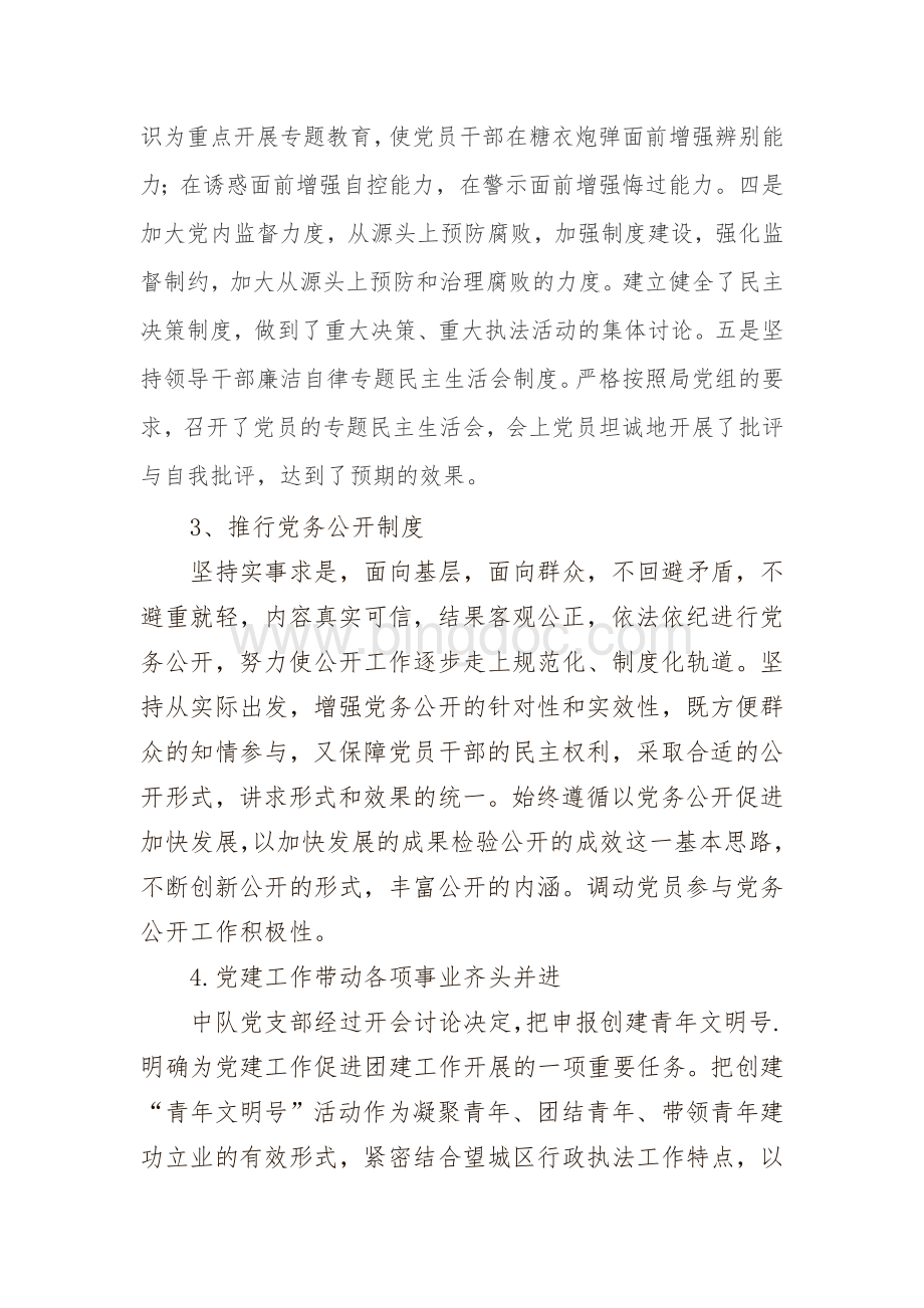 行政综合执法xx大队(中队)党建工作总结文档格式.doc_第2页