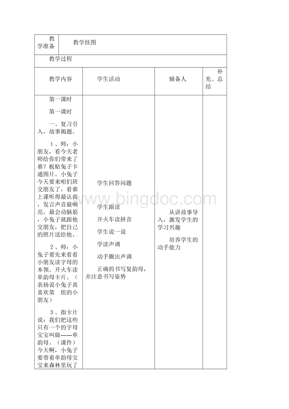 人教版小学一年级语文第三单元教案.docx_第2页