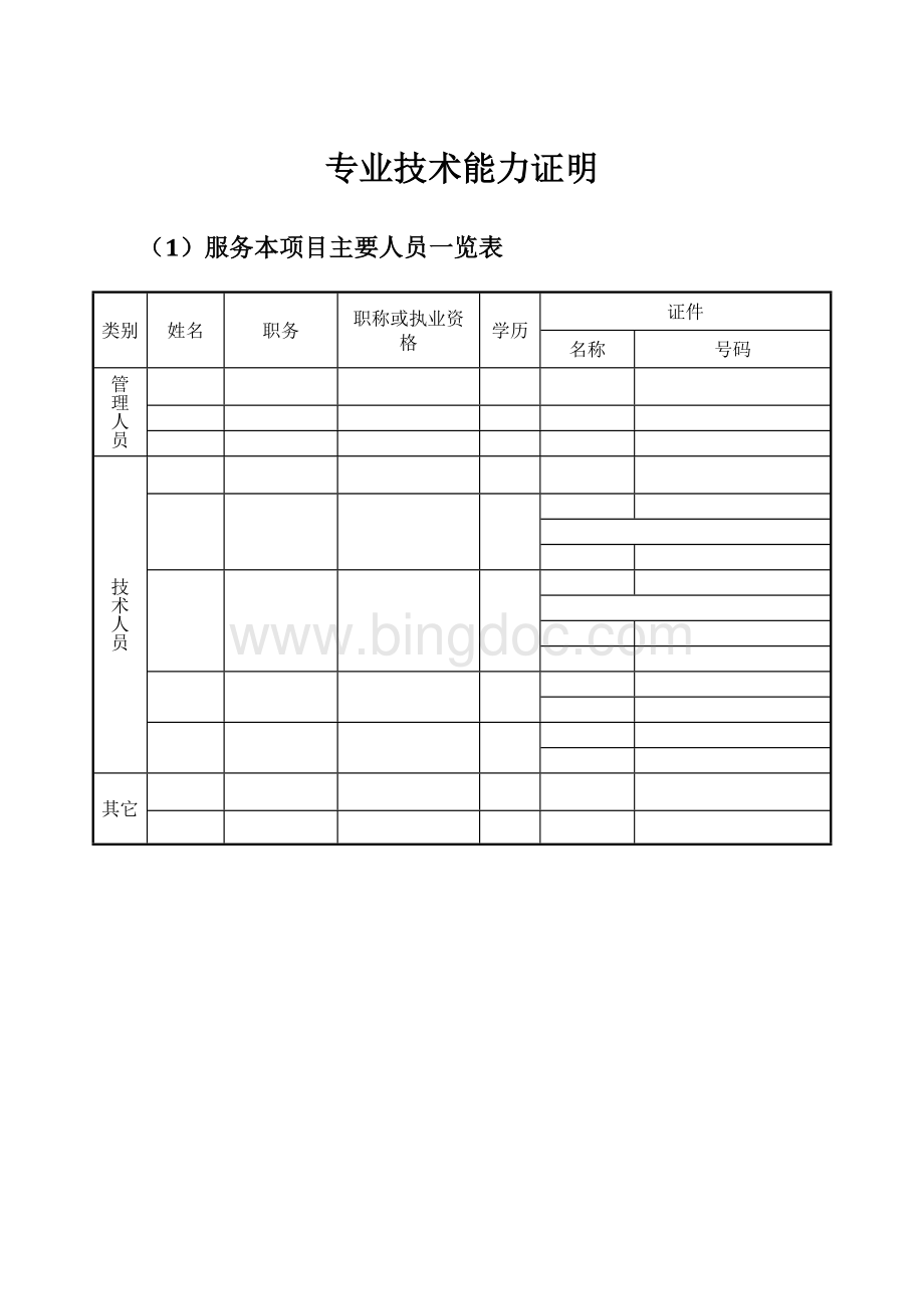 设备和专业技术能力证明文件模板Word格式文档下载.docx_第1页