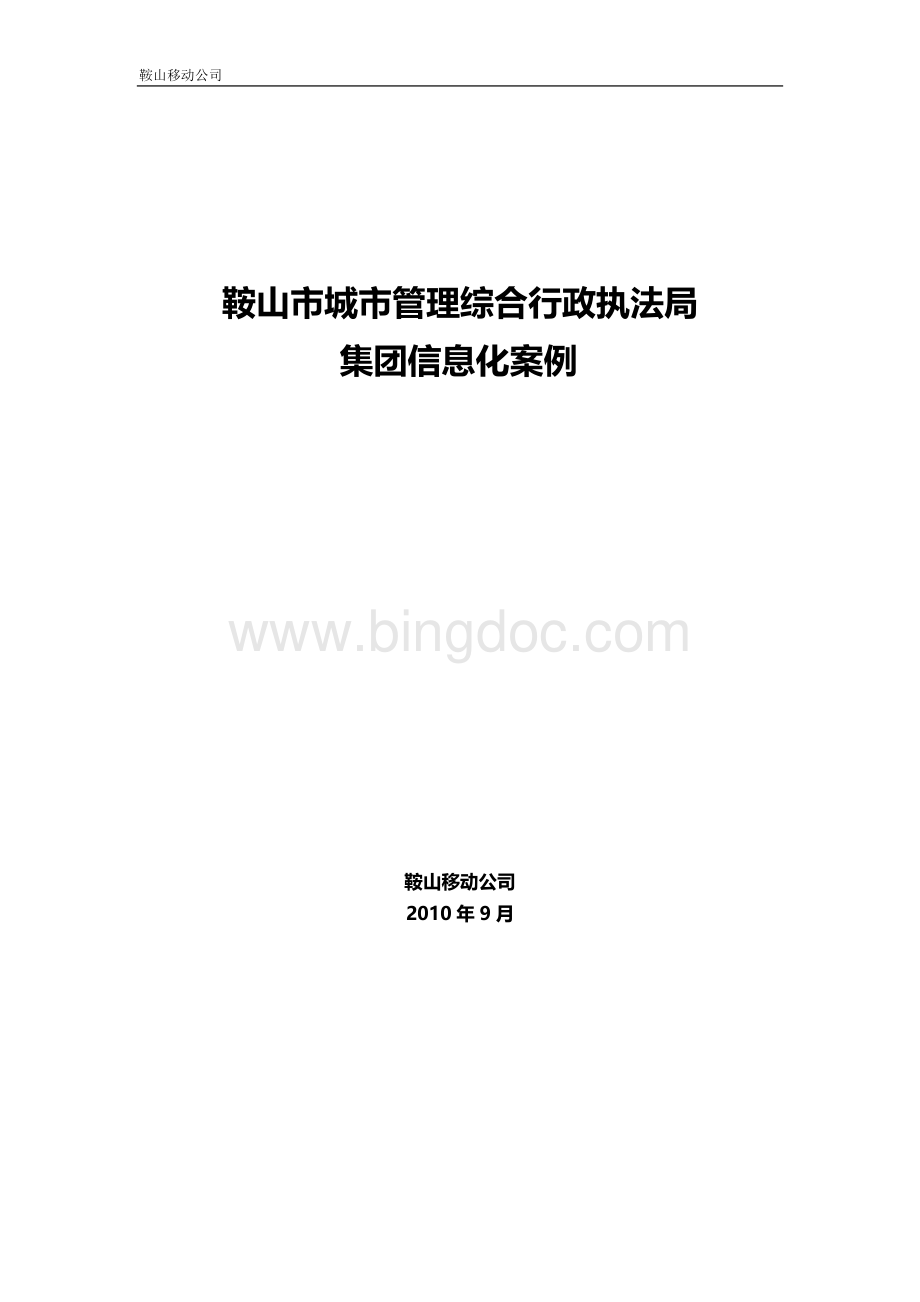 城市管理综合行政执法局集团信息化案例文档格式.doc_第1页