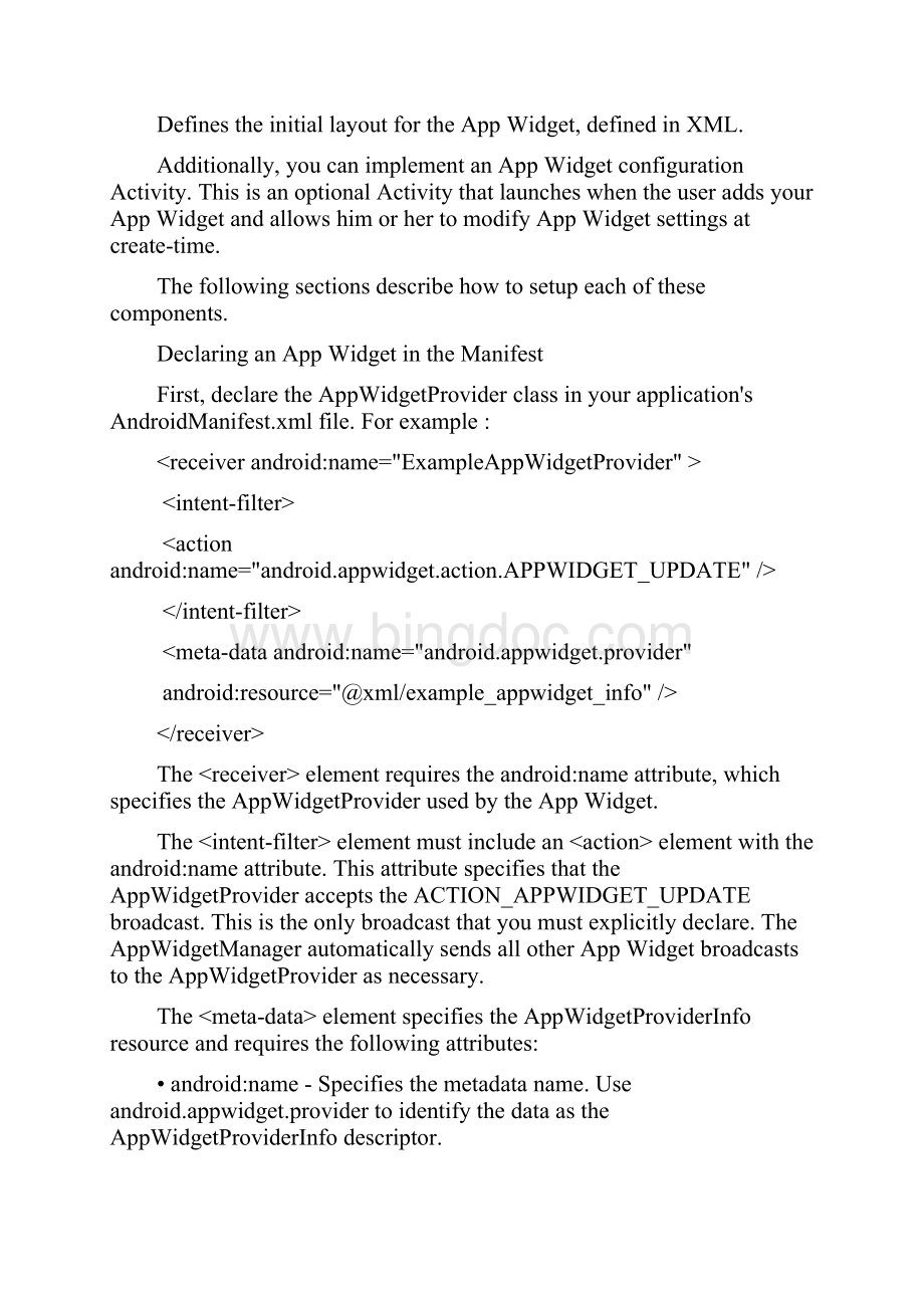 Android系统App Widgets英文资料外文翻译文献Word文档下载推荐.docx_第2页