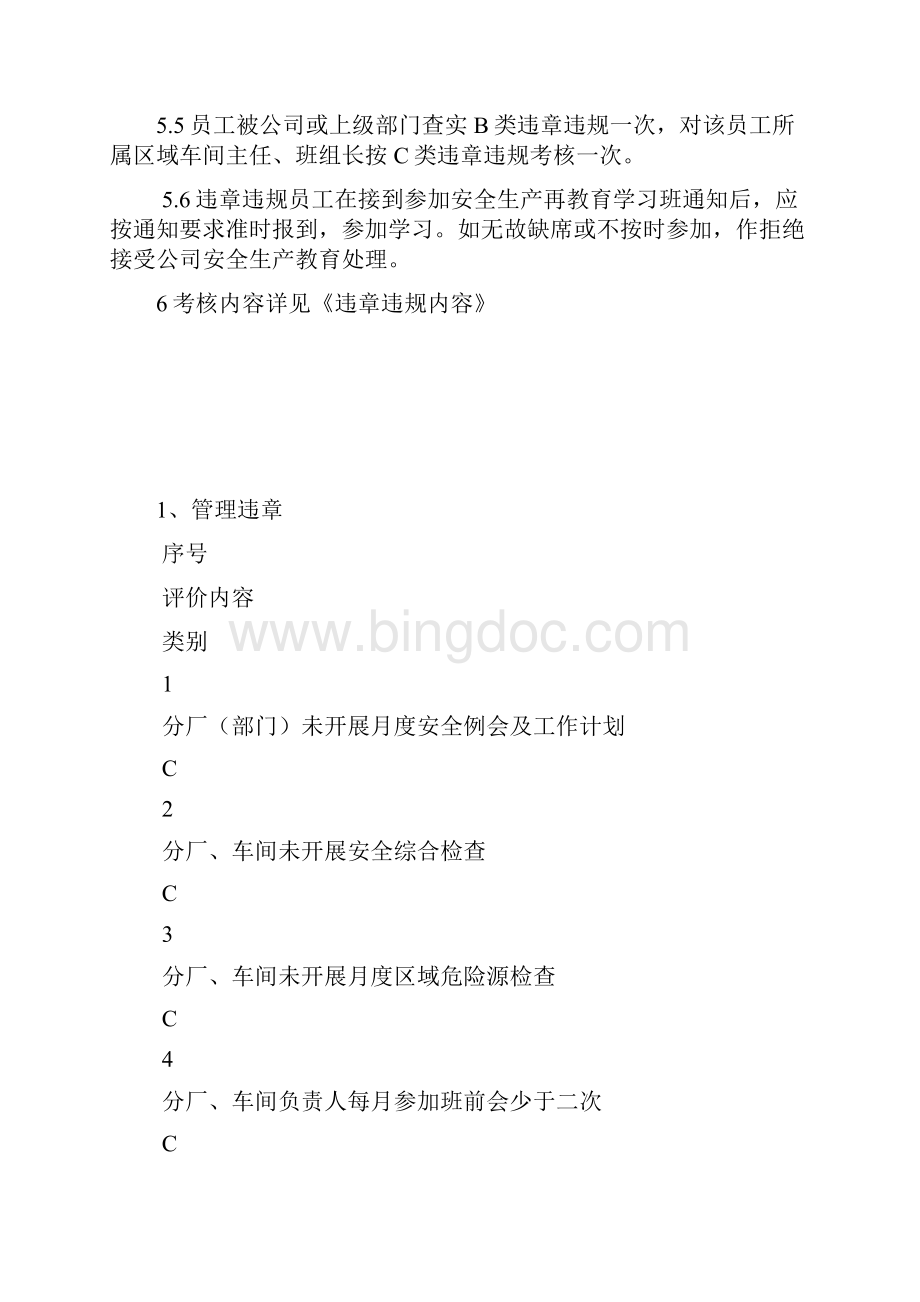 员工违反安全生产规章制度考核细则docWord文件下载.docx_第2页