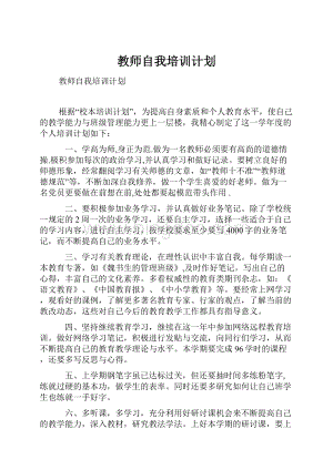 教师自我培训计划Word格式文档下载.docx