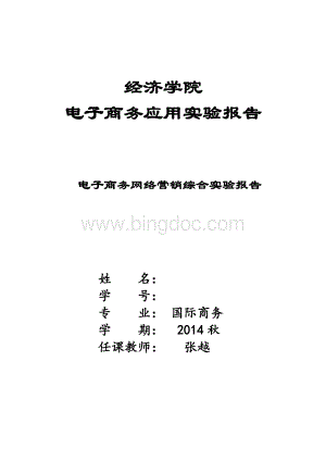 电子商务网络营销实验报告.docx