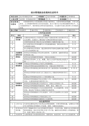 岗位职责说明书(综合管理部)Word文档格式.doc