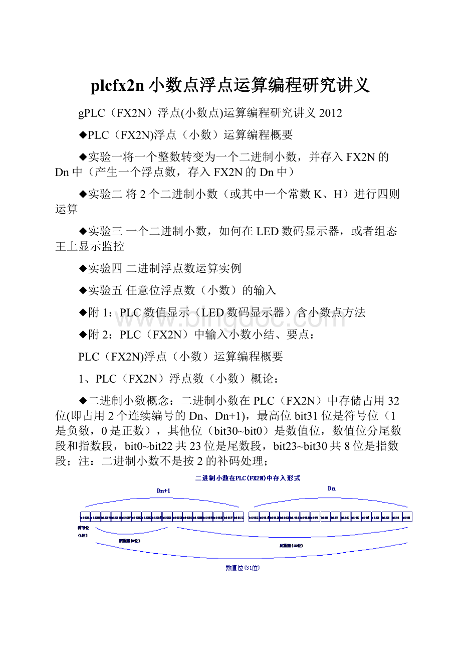 plcfx2n小数点浮点运算编程研究讲义.docx_第1页