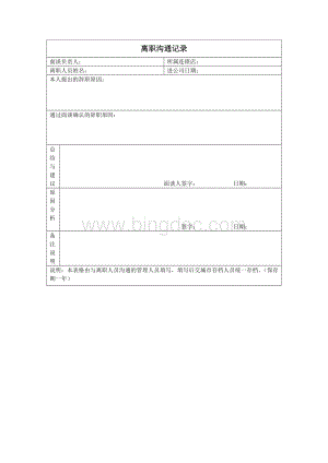 离职沟通记录Word下载.doc