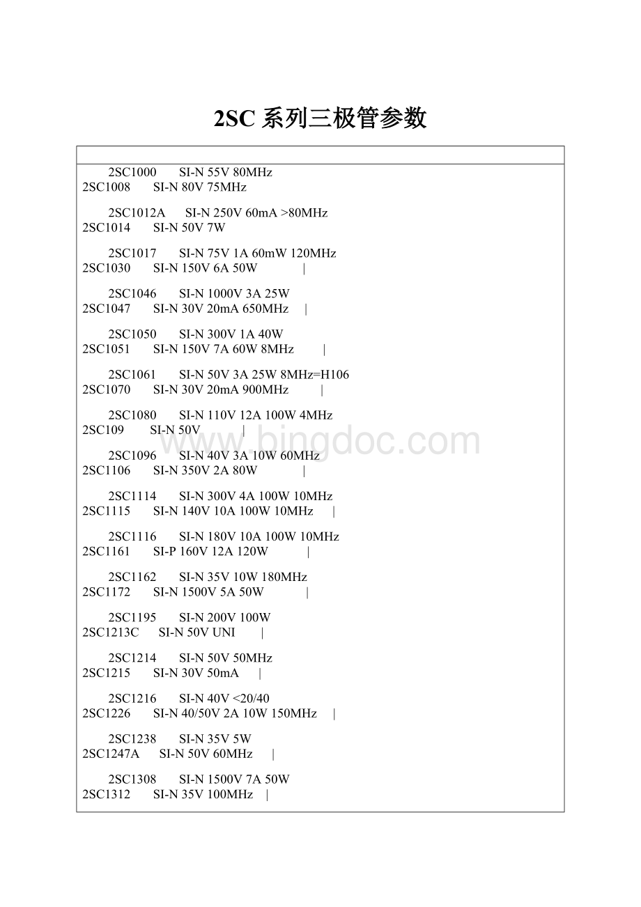 2SC系列三极管参数.docx_第1页