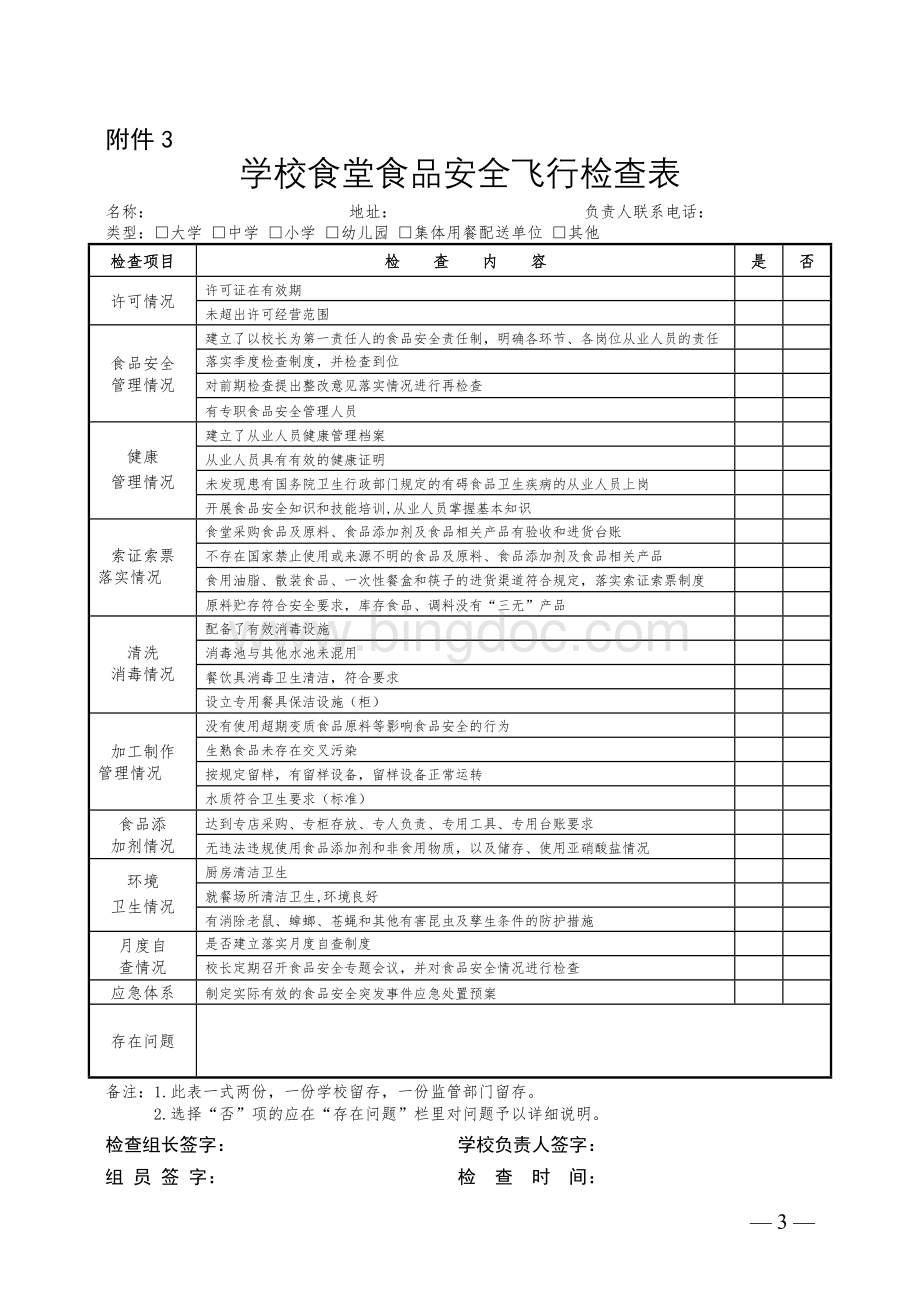 小学食堂食品安全月度自查表Word格式文档下载.doc_第3页