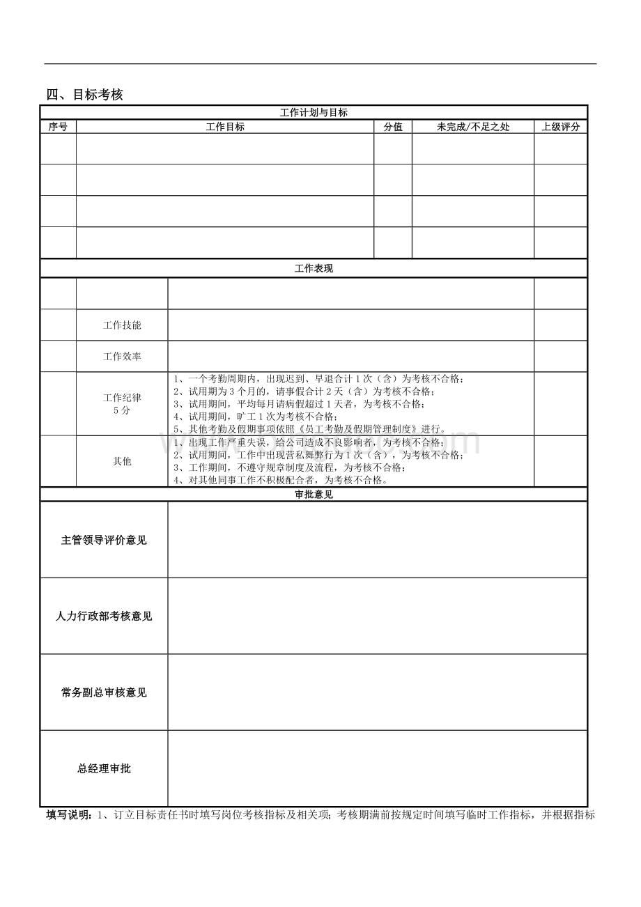 试用期岗位目标责任书Word格式.doc_第2页