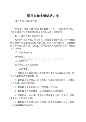 课外兴趣小组活动方案文档格式.docx