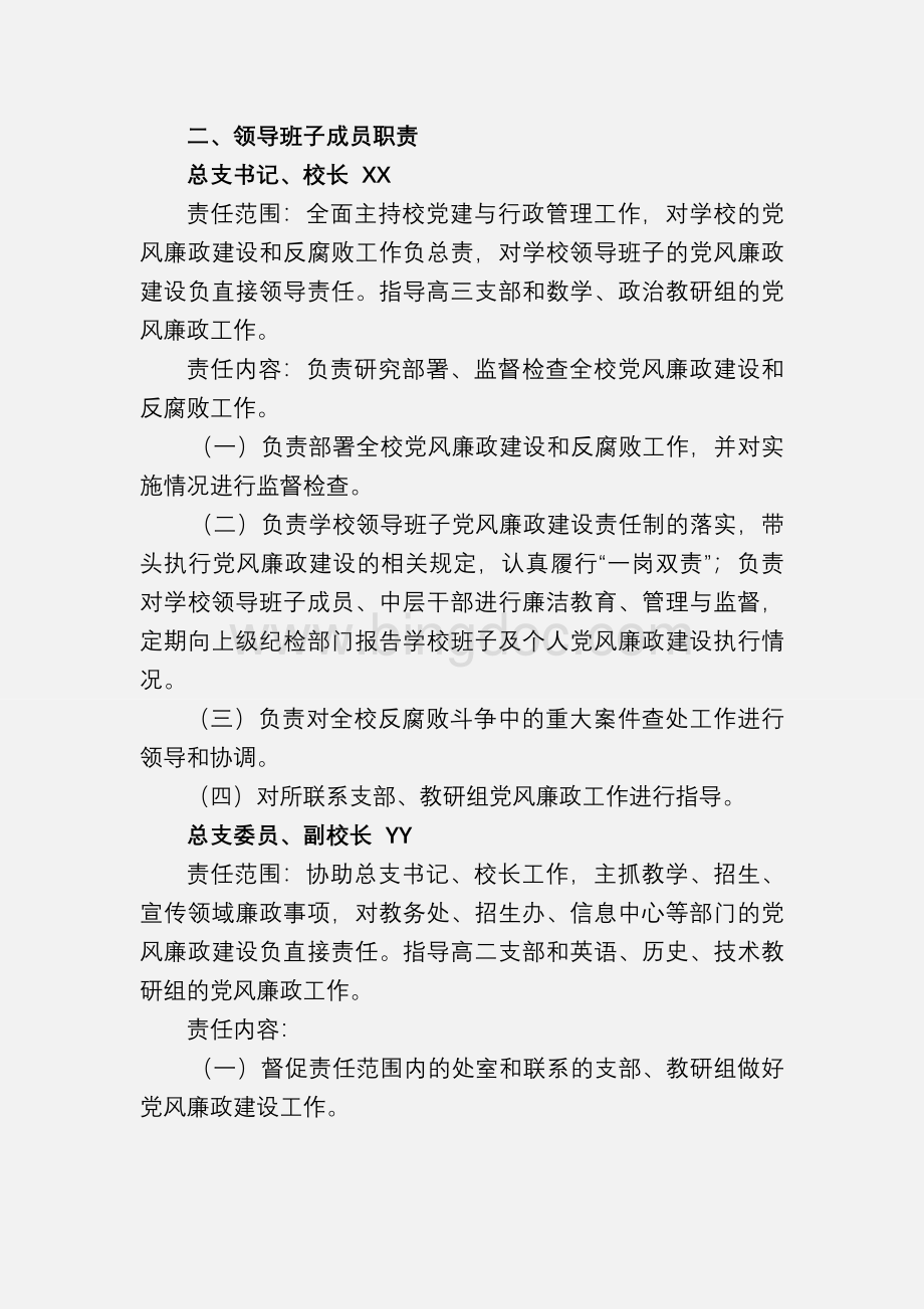 学校党风廉政建设责任制领导小组与责任分解.doc_第3页