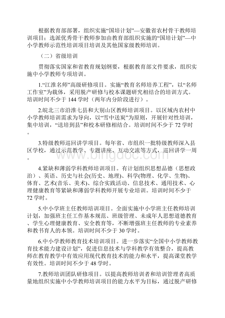 关于安徽省十二五中小学教师培训工作的实施意见.docx_第3页