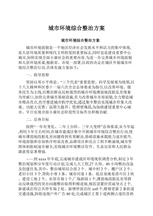 城市环境综合整治方案.docx