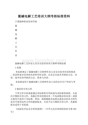 氯碱电解工艺培训大纲考核标准资料.docx