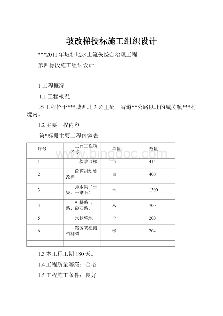 坡改梯投标施工组织设计.docx