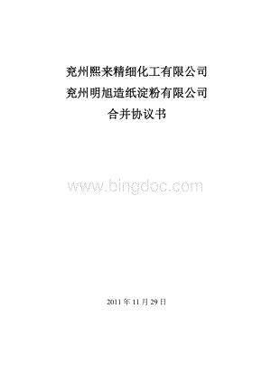 两公司合并协议书文档格式.doc