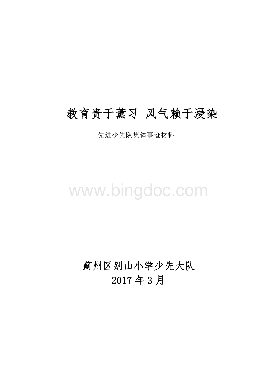 先进少先大队集体事迹材料文档格式.doc_第1页