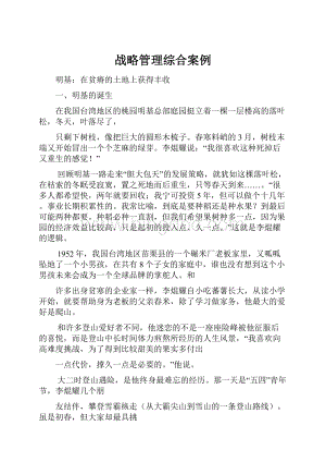 战略管理综合案例文档格式.docx