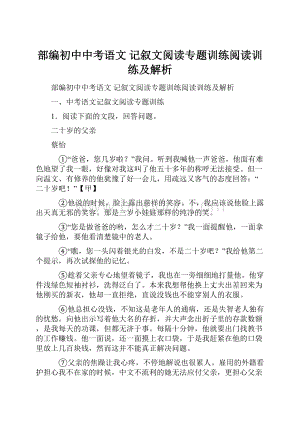 部编初中中考语文 记叙文阅读专题训练阅读训练及解析.docx