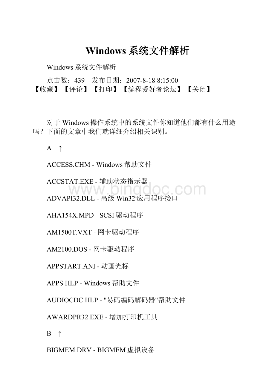 Windows系统文件解析.docx