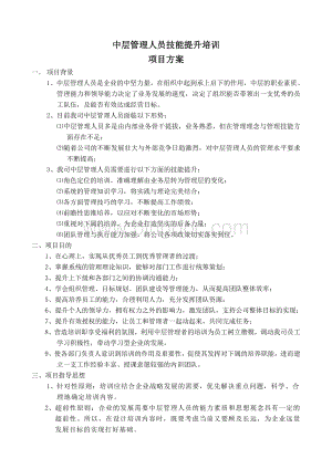 2013年中层管理人员提升培训项目方案1Word文档下载推荐.doc