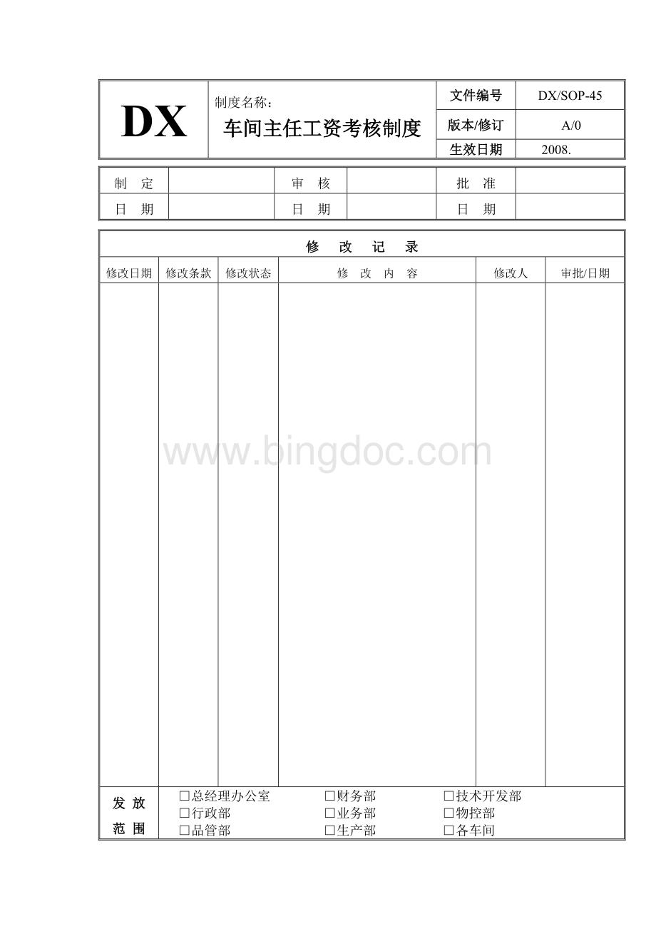 车间主任工资考核制度.doc