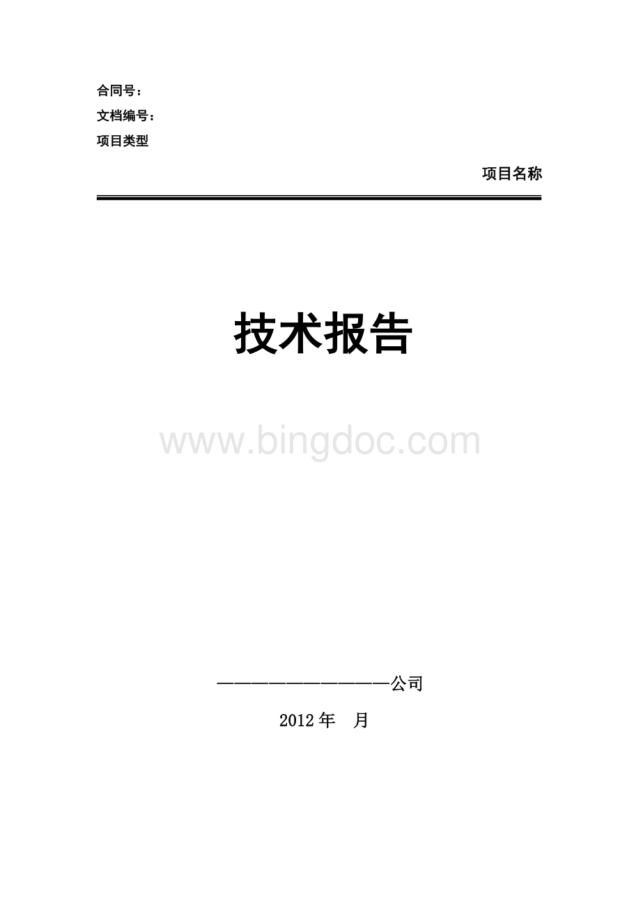 软件项目工作技术报告模板.doc_第1页