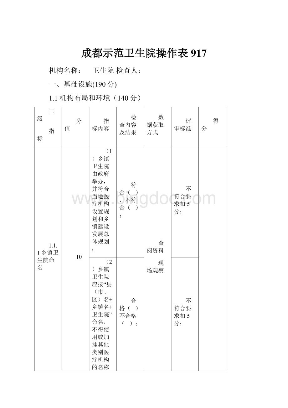 成都示范卫生院操作表917.docx