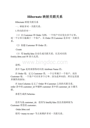 Hibernate 映射关联关系Word文档格式.docx