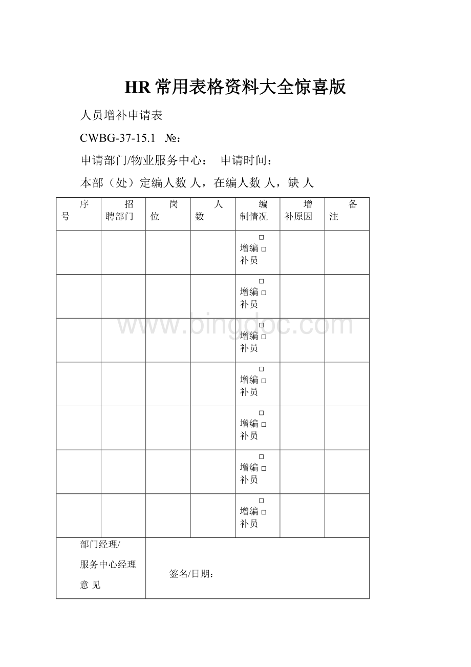 HR常用表格资料大全惊喜版Word文档下载推荐.docx_第1页