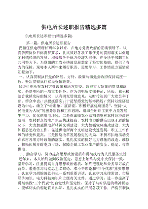 供电所长述职报告精选多篇.docx