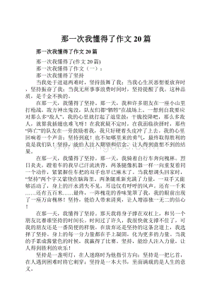 那一次我懂得了作文20篇文档格式.docx