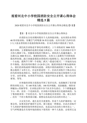 观看河北中小学校园消防安全公开课心得体会精选5篇.docx