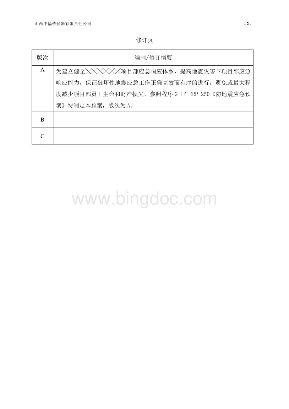 项目部防地震应急预案A版.doc_第2页