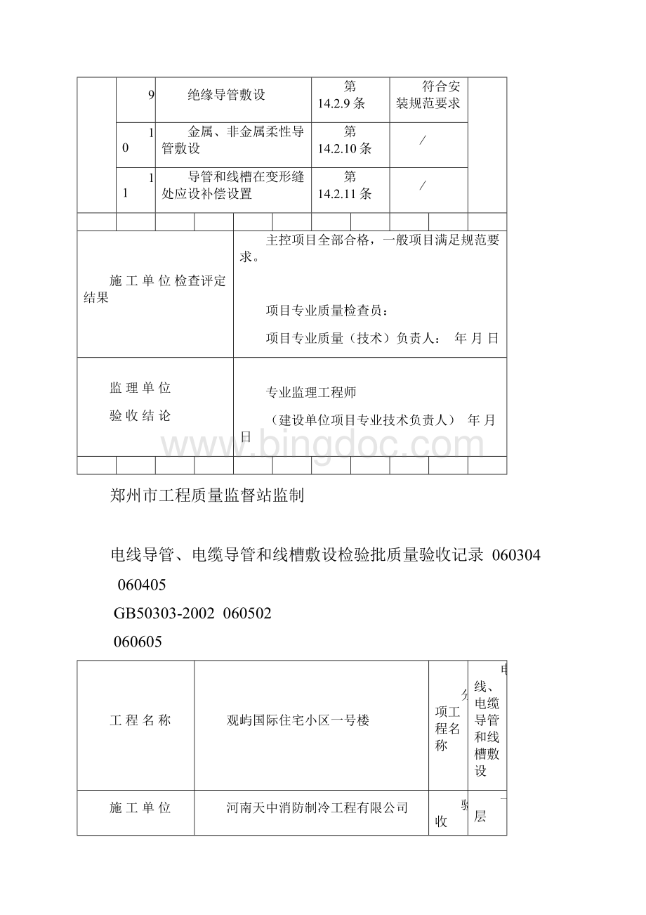 电线电缆导管和线槽敷设检验批质量验收记录822224479Word文档格式.docx_第3页