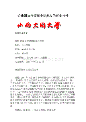 论我国执行领域中抚养权的可实行性.docx