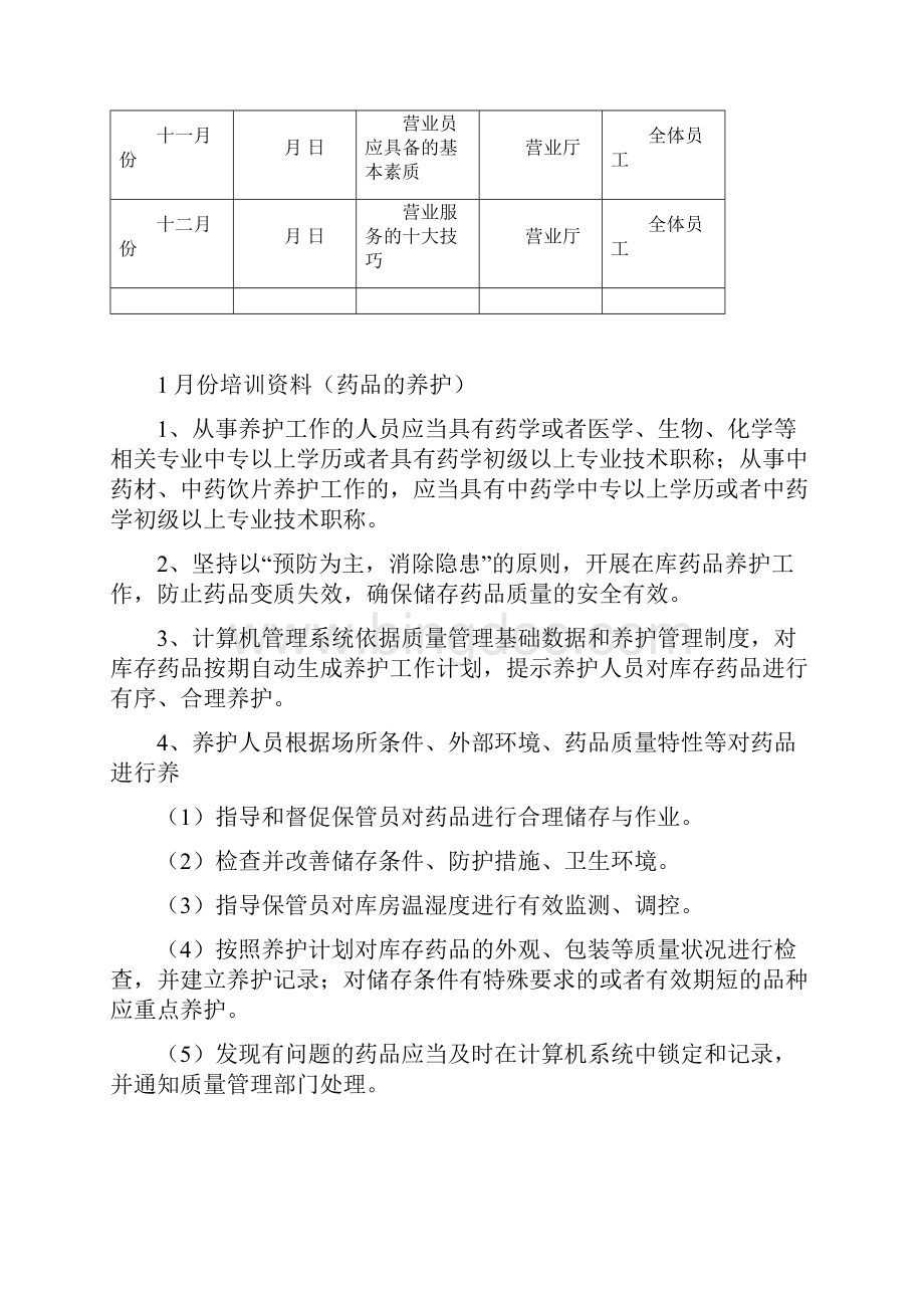 零售药店年度培训计划清单.docx_第2页