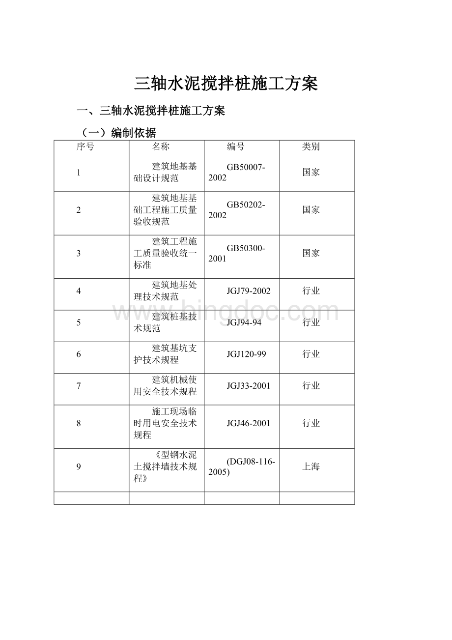 三轴水泥搅拌桩施工方案.docx