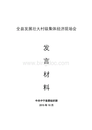 发展壮大村集体经济现场会发言Word文档格式.doc