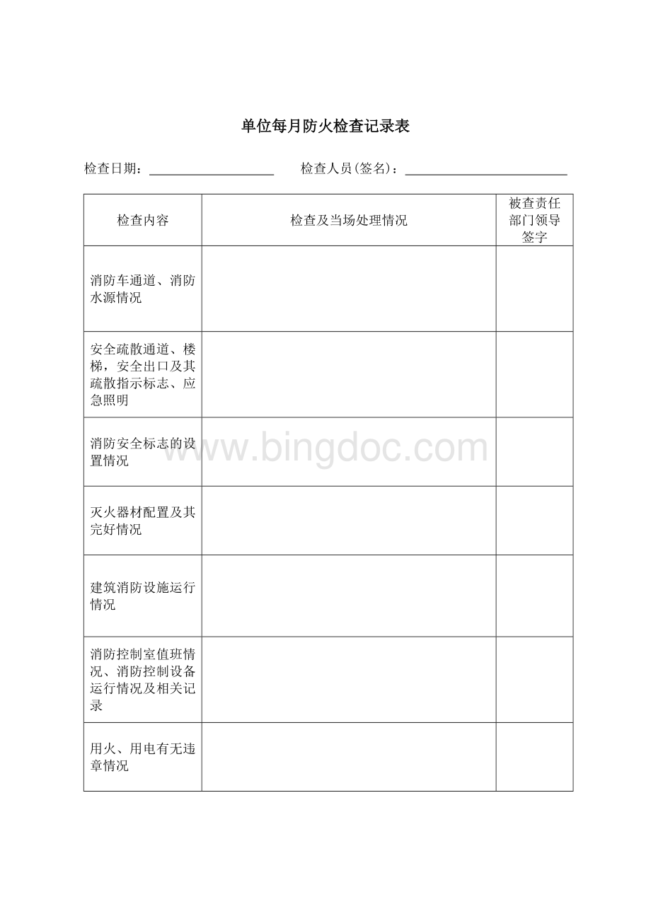 每2小时、每日、每月消防巡查表.doc_第3页