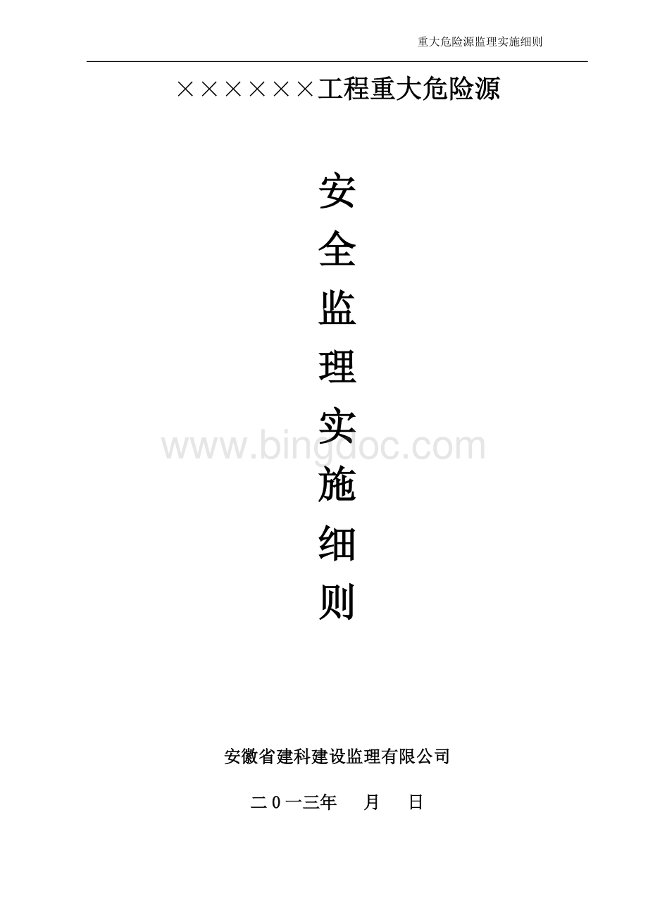 样本重大危险源安全监理实施细则.doc_第1页