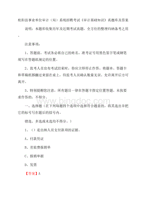 桂阳县事业单位审计(局)系统招聘考试《审计基础知识》真题库及答案.docx