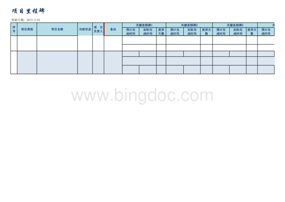 项目进度跟进汇总表模板.xls_第3页